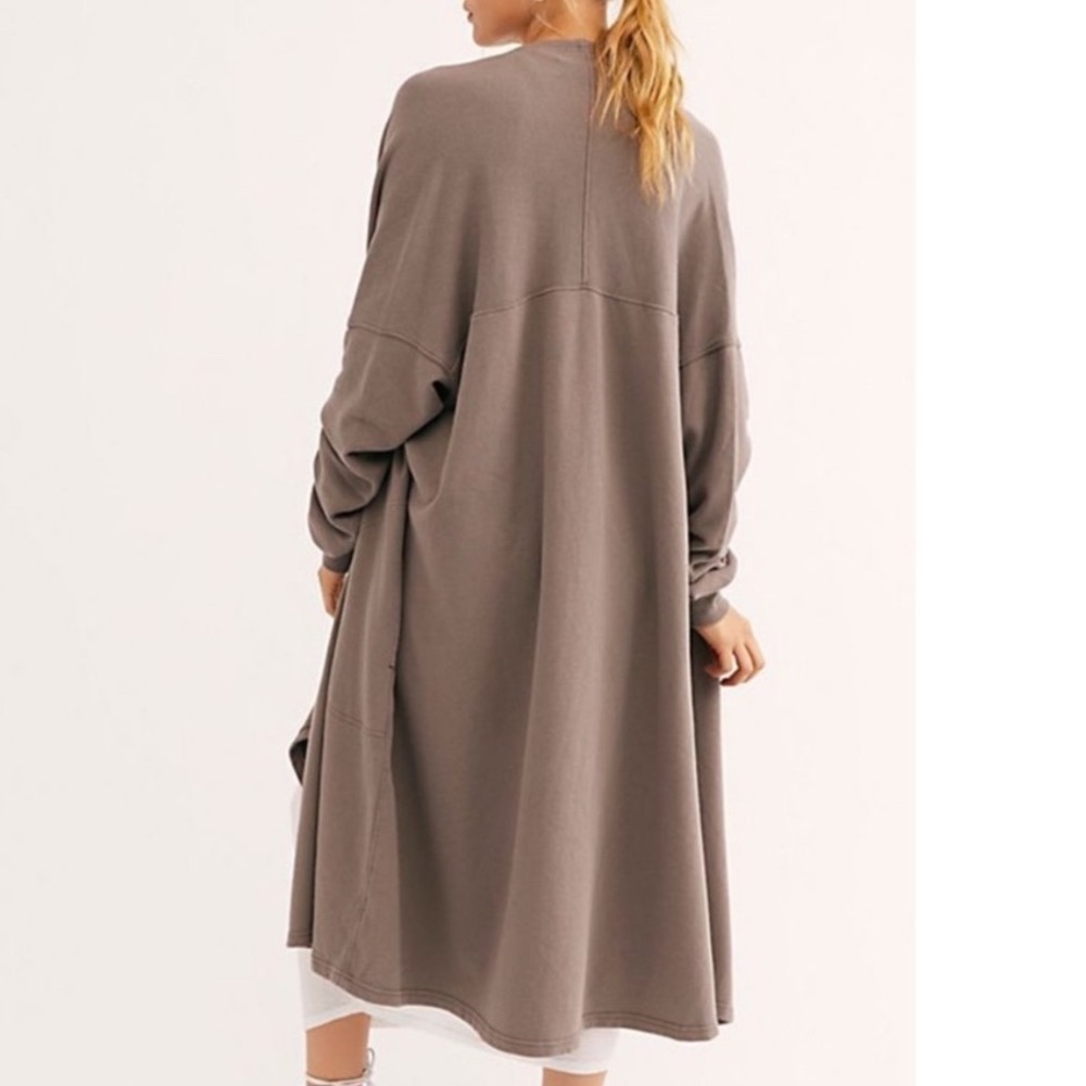 Free People Beach Red Eye Waterfall Open Front Longline Cardigan XS/S